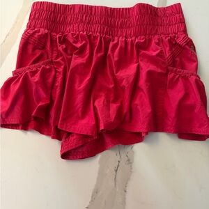 Red “Get Your Flirt On Shorts” free people movement